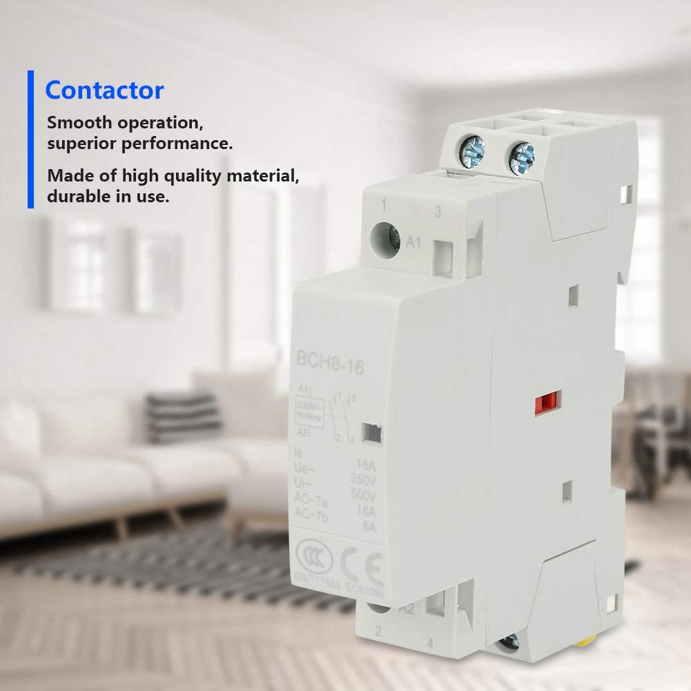 Contacteur DIN 2P 16A 220/230V 2NO – Silencieux & Économe : Commande Circuit Domestique Universel Rail DIN !