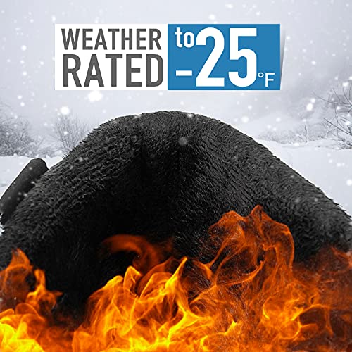 Lohjjmve Men's Snow Boots Waterproof Insulated Winter Black Hiking Rubber Warm Lightweight Outdoor Shoes,Non-Slip Rubber Outsole (Black, Numeric_12) #TOP4
