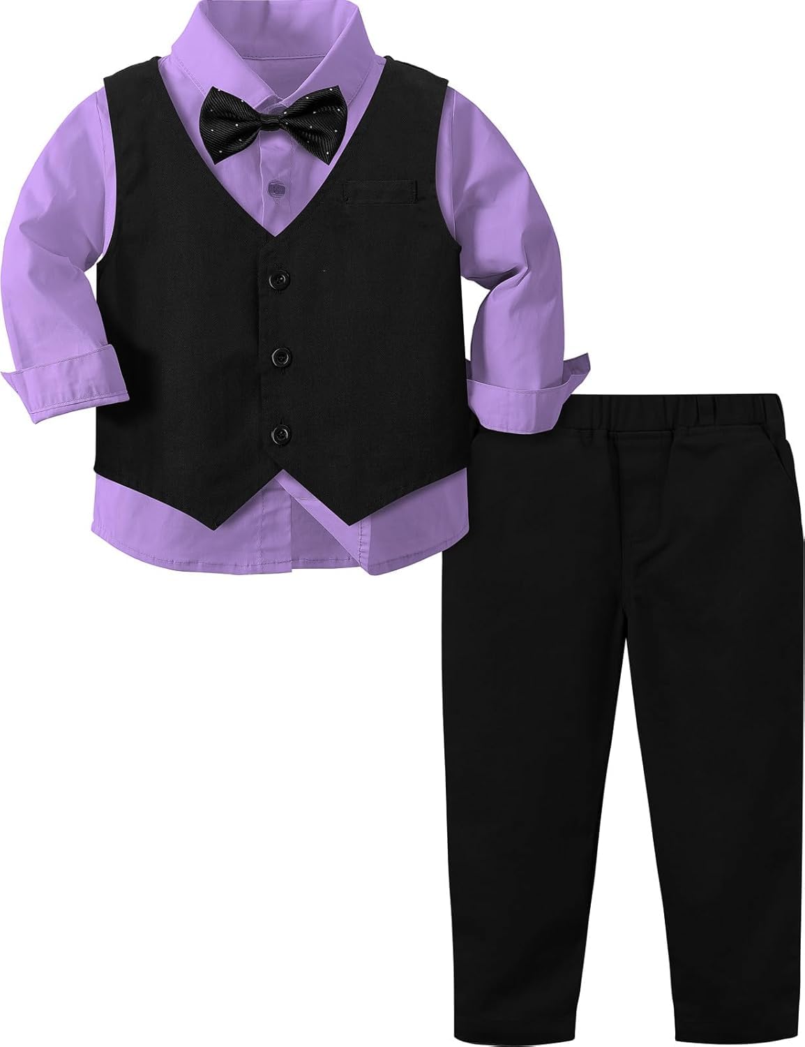 A&J DESIGN Formeller Anzug für Babys, Kleinkinder, 4-teilig, Weste, Hemd