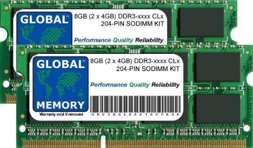 8GB (2 x 4GB) DDR3 1066/1333/1600/1866MHz 204-PIN SODIMM Memoria RAM Kit para Ordenador PORTÁTILES/NOTEBOOKS