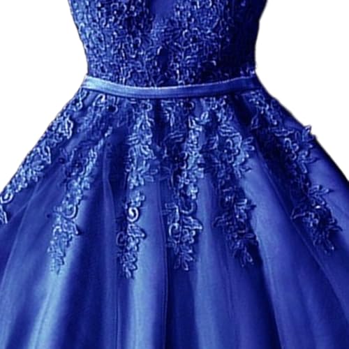 Robe de cocktail en tulle col délicat et détails dentelle couture - 5