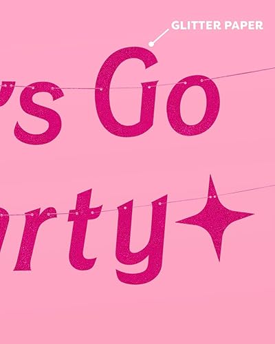 Miniatura 3 de xo, Fetti Cartel con purpurina rosa Let's Go Party, 5 pies, decoraciones de despedida de soltera, decoraciones de fiesta de cumpleaños rosa, lindo