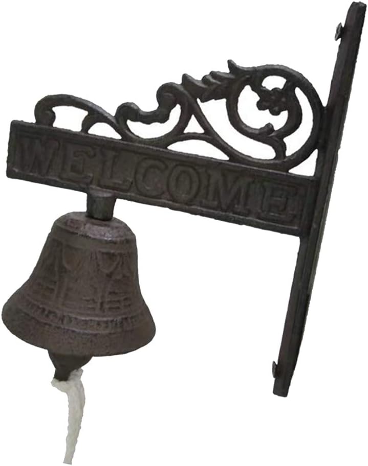 Antique Decorative Doorbell, Country House Cast Bell Flower Antique Handcraft Doorbell Wall Bell Cast Iron Antique Garden Bell (1)