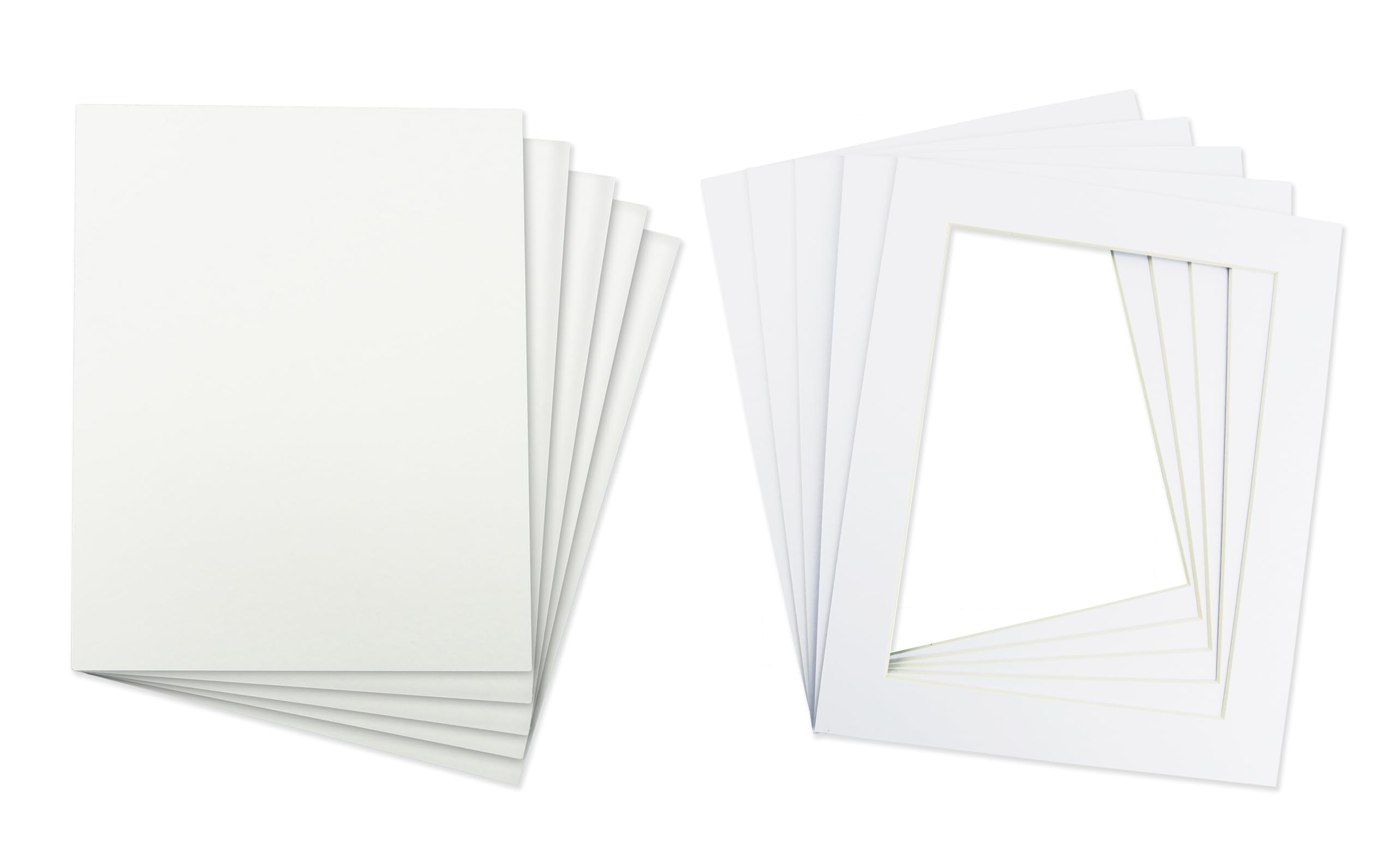 Pack of Five Picture/Photo Mounts with Backings - Various Sizes & Colours