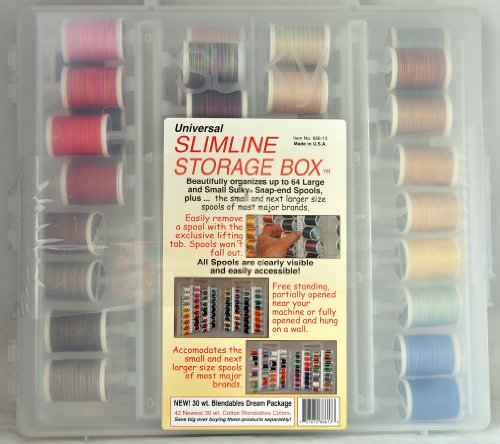 Sulky 42 of the Newest 30 wt. Cotton Blendable All New Colors in Slimline Storage Box 886-13