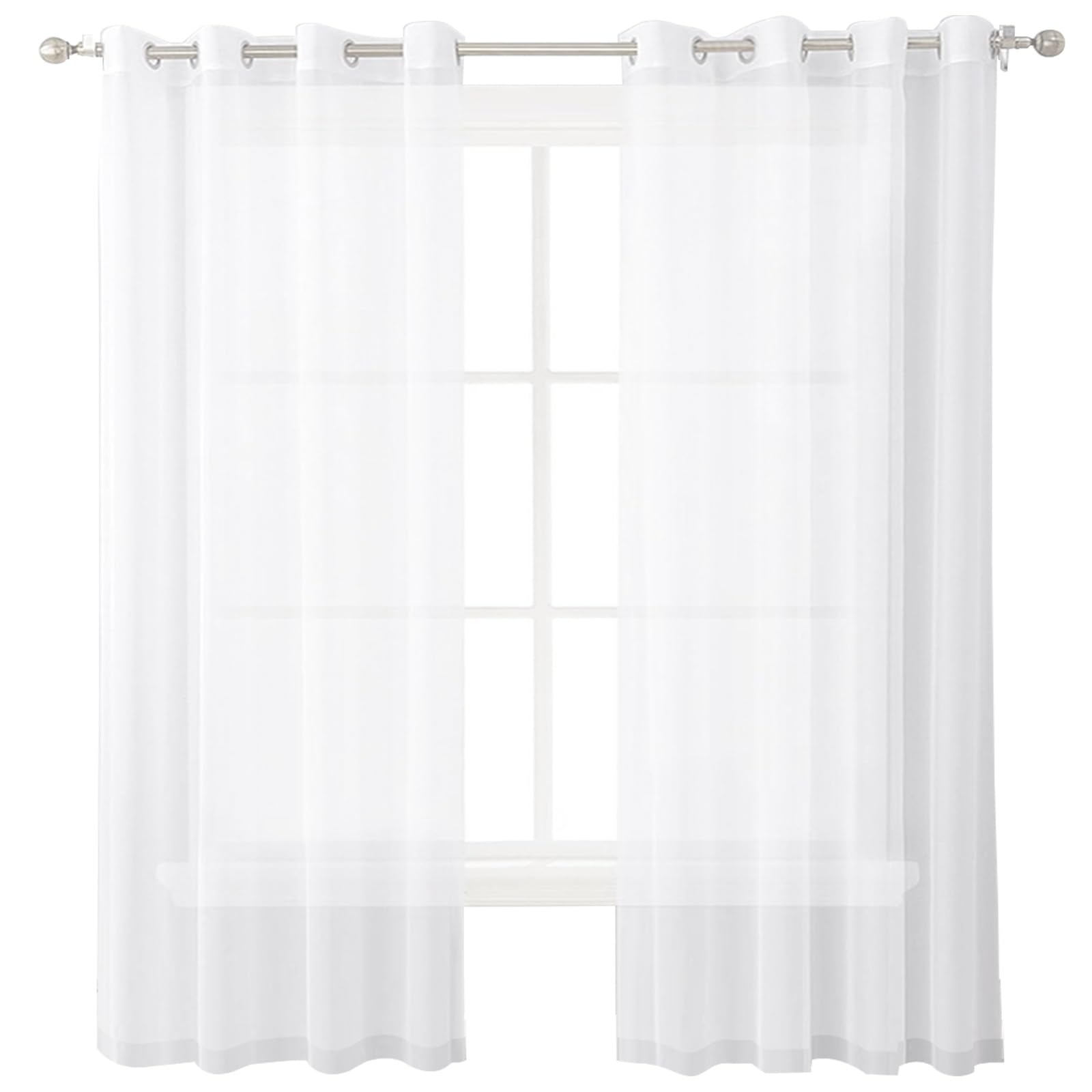 Voilage demi transparent filtrant rideau lin blanc à œillets