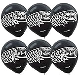 Amscan San Antonio Spurs Latex Balloons | Black - 12' | Pack of 6