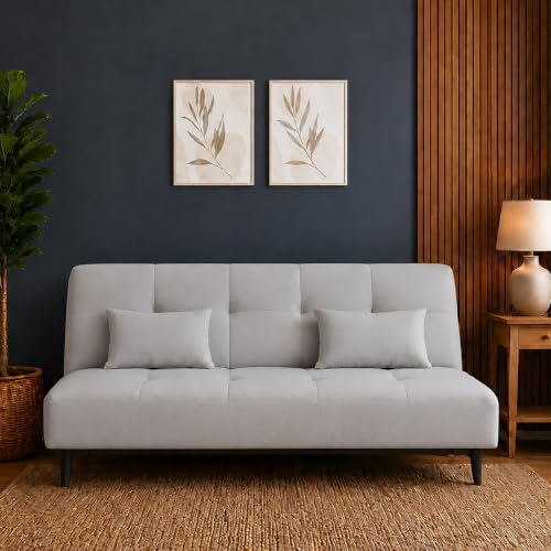 Image of Centuary EasyFlip Sofa Cum Bed, 3-in-1 Sofa,Recliner & Double Bed,Grey Mist