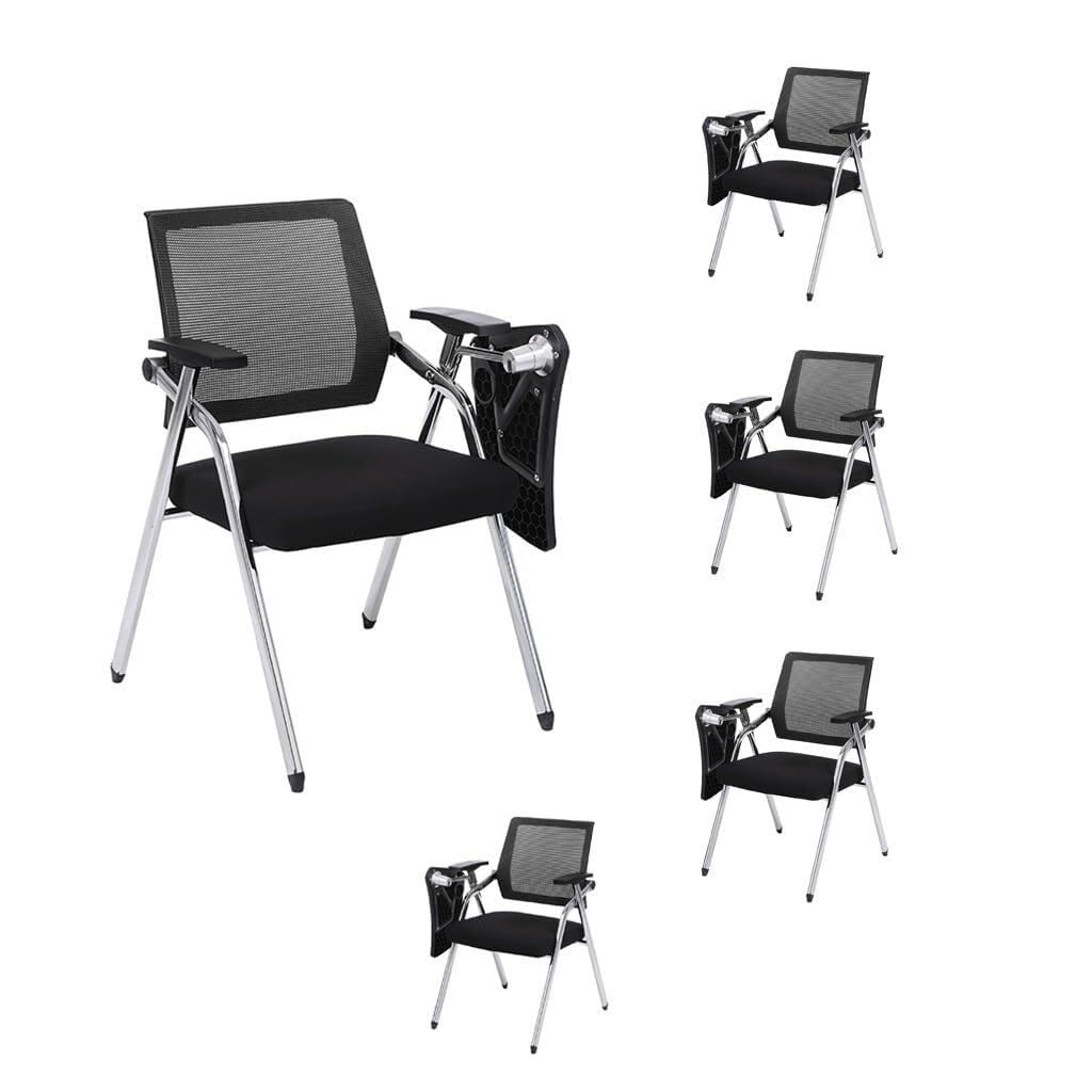 Krzesła do sali konferencyjnej Składane krzesło biurowe z ramieniem | Składane krzesła studenckie z przymocowanym biurkiem, ergonomiczne krzesło z tablicą do pisania Podparcie lędźwiowe