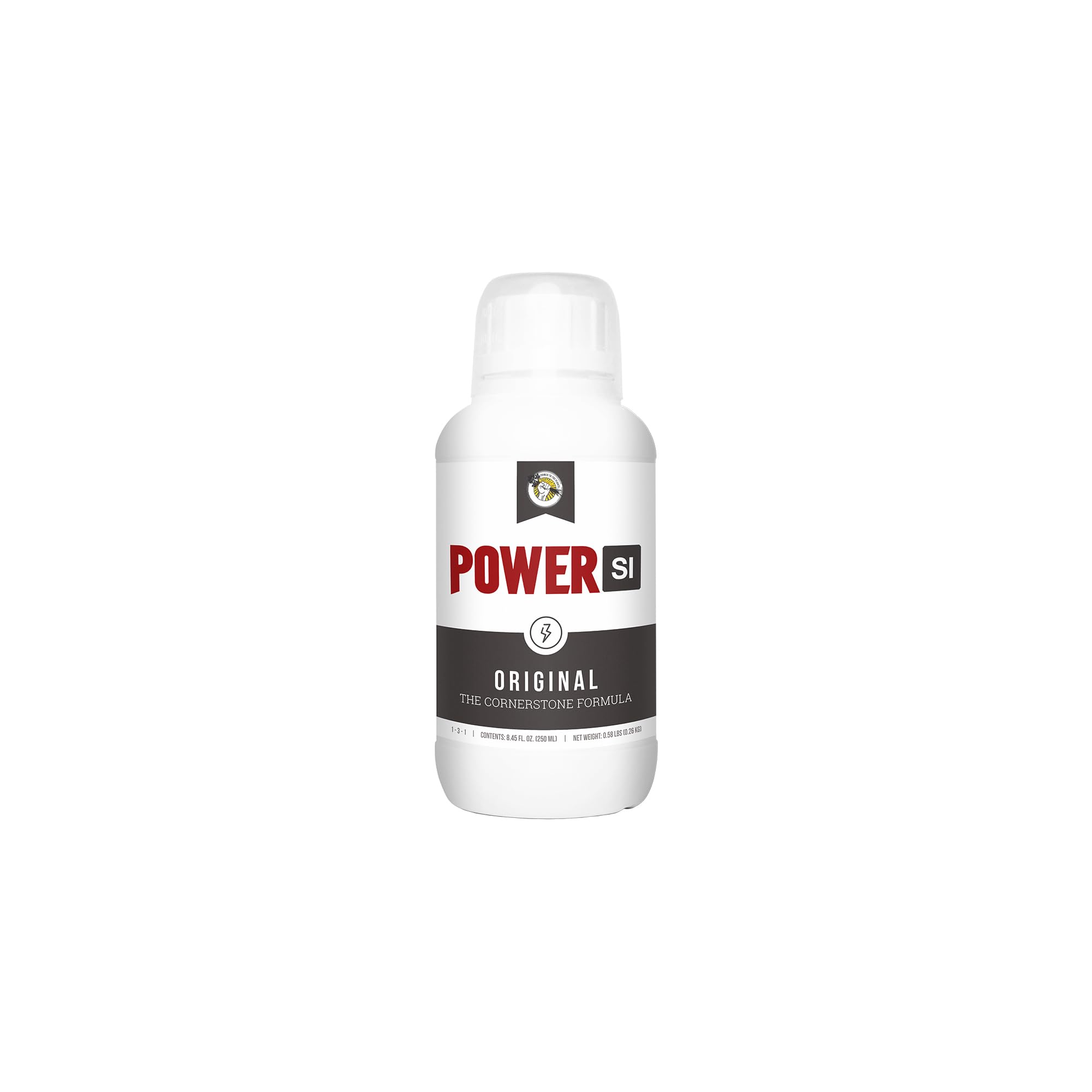 Power SI Original Silica Supplement, Plant Strength Additive with Monosilicic Acid, Improves Nutrient Uptake, Stalk Support and Stress Resistance, 250ml fl oz Bottle