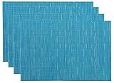 LivebyCare Heat-Resistant 4 pcs Placemats Decoration Washable Anti-Skid PVC Woven Dining Table Mats...