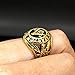 SINLEO Stainless Steel Gold Plated Vintage Freemason Symbol Masonic Rings for Men Signet Biker Band Size 11
