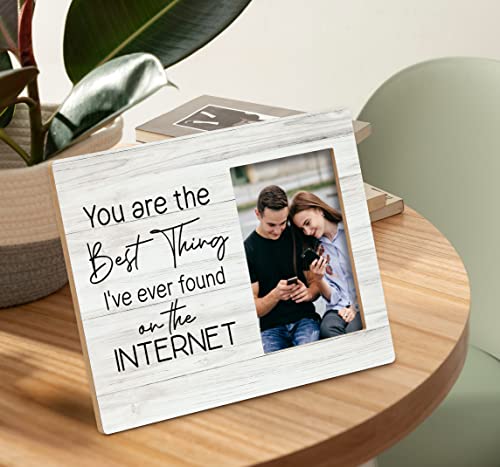 Sradmo You Are The Best Thing I've Ever Found On The Internet Picture Frame,Romantic Online Dating Remembrance Gifts 10×8 Inch Tabletop Photo Frame Frames For Him Her Long Distance Couples #TOP1