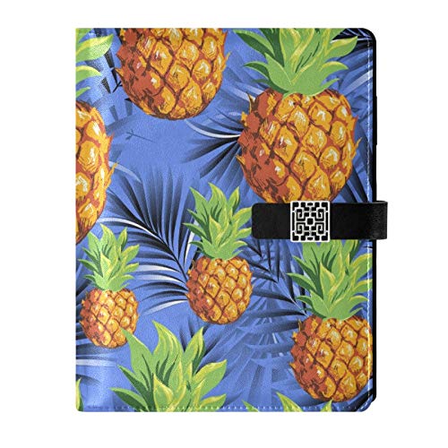 RunningBear Leather Journal Notebook - Pineapples Travel Journal Writing Notebook Binder with Pockets Daily Planner Diary Book for Office School Business