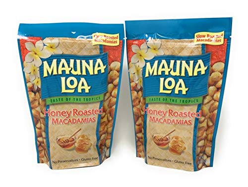 Mauna Loa Honey Roasted Macadamia Nut Value Pack 2 Bags! - Set of (2)10 Ounce Resealable Bags! Slow Roasted from Hawaii! Gluten Free! Preservative Free! Great Gift from Hawaii for Any Occasion!