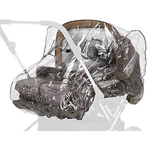 Playshoes Unisex Kinder Universal-Regen-Verdeck für Zwillingswagen 448963, 21 - transparent, 1 Stück (1er Pack)