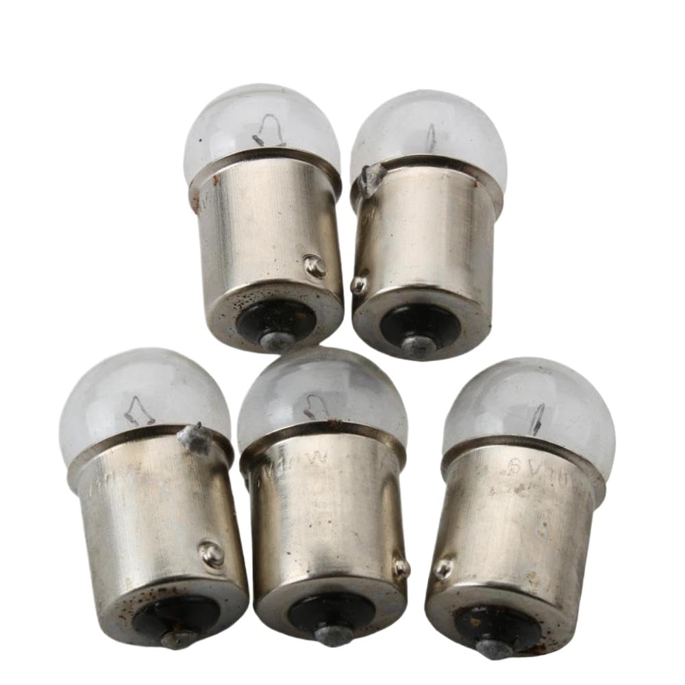 5 Piece 6V 10W BA15S G18 White Bulb Compatible With Motorcycle Scooter Motocross Karting 50cc 125cc 200cc