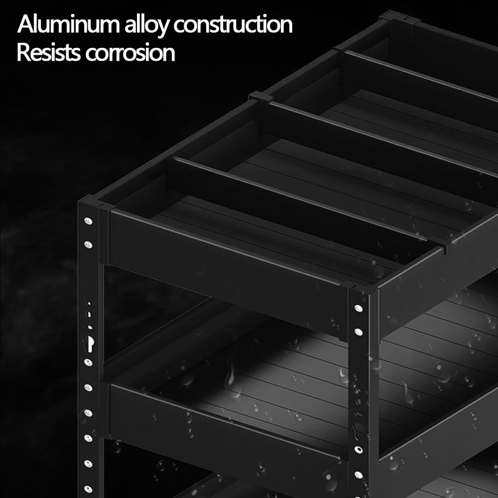 Regulowany 2/3-poziomowy wysuwany stojak na przyprawy – wysuwana szuflada z półkami o regulowanej wysokości do szafek kuchennych – rozwiązanie do przechowywania ze stopu aluminium