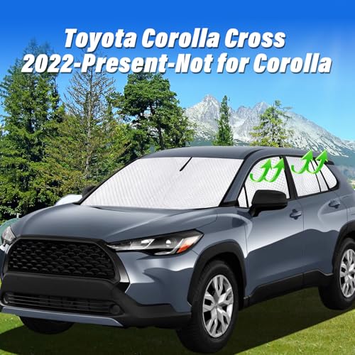 Image of KMF 8pcs Thicken Full Window Sun Shades for Toyota Corolla Cross 2022-2025 Accessories, Windshield Sunshade Car Window Covers for Side Rear, UV Block and Blackout Privacy for Camping Outdoor