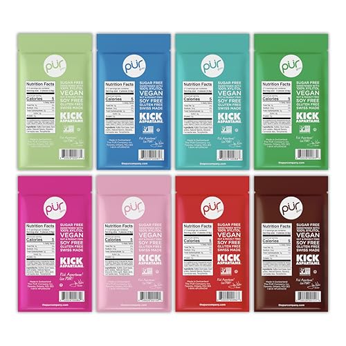 Image of PUR Gum | Aspartame Free Chewing Gum | 100% Xylitol | Natural Flavored Gum, Variety Pack, 55 Pieces (Pack of 8)