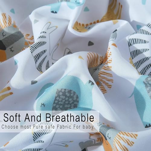 Image of Bimocosy Crib Sheets 4 Pack, Baby Crib Sheets Fitted for Boys and Girls Breathable & Snug Fit, Soft Toddler Bed Sheets for Standard Crib Mattress Nursery Daycare Essentials, Starry Safari