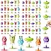 Deekin 100 Pieces Big Eye Animal Toys Spring Launchers Toys Jumping Toys Bouncy Party Favors for Boys and Girls Classroom Prizes Return Gifts Goodie Bag Fillers, 6 Styles