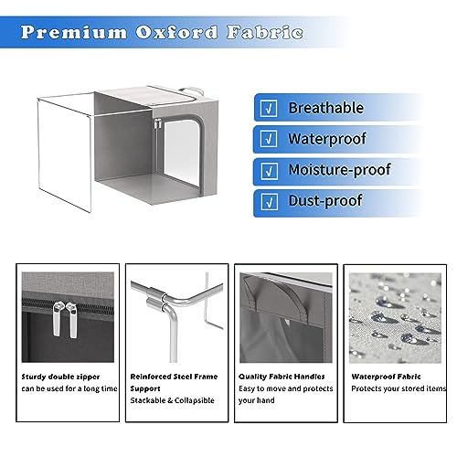 FUSACONY Clothes Storage Boxes 2 Pack Closet Organizers and Storage - Image 2
