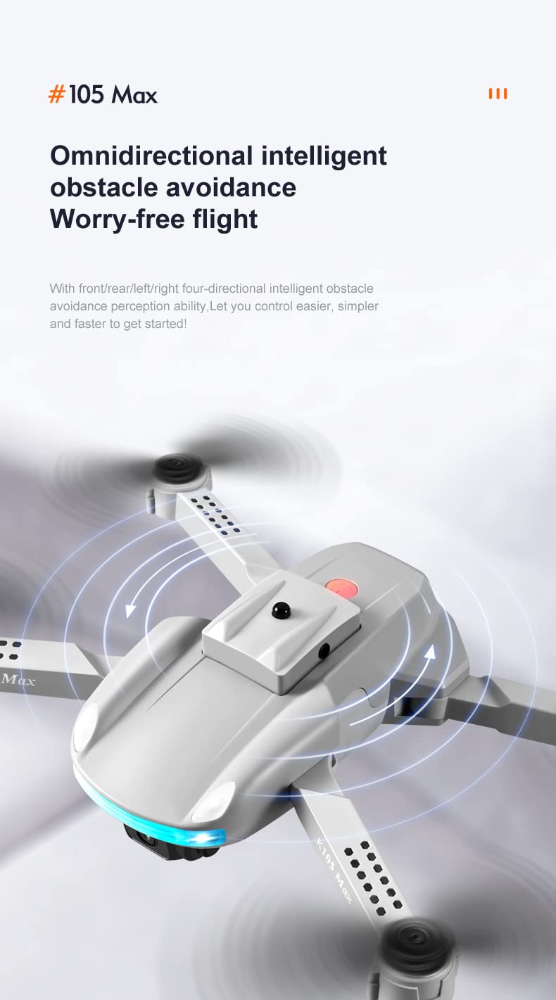 360-stopniowa kamera lotnicza z dronem do unikania przeszkód, podwójny aparat o wysokiej rozdzielczości 4K, zdalnie sterowany dron na podczerwień, quadkopter do unikania przeszkód (Color : 2,