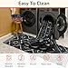 Area Rug 5x7 Rug Machine Washable Non-Slip Low Pile Print Pattern Western Rug for Living Room Bedroom Entryway Tribal Series -Black