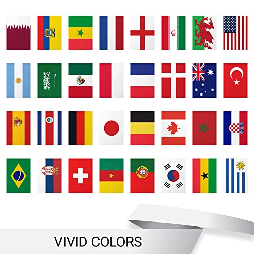 G128 2022 World Cup Bunting Banner | Flag 8.2 X 5.5 Inch, Full String 33 Feet | Liteweave Pro Series Printed 150D Poly | String Flag Decor For Fan Club Party, Soccer Events, World Cup Fan Celebration #TOP7