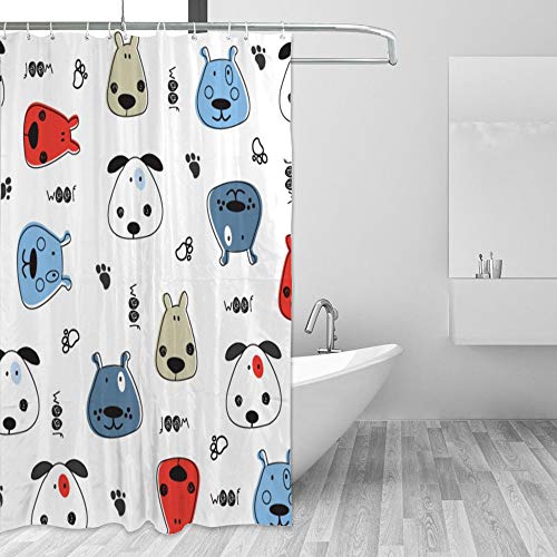 Rideau de douche anti éclaboussures en tissu polyester facile à nettoyer - 5