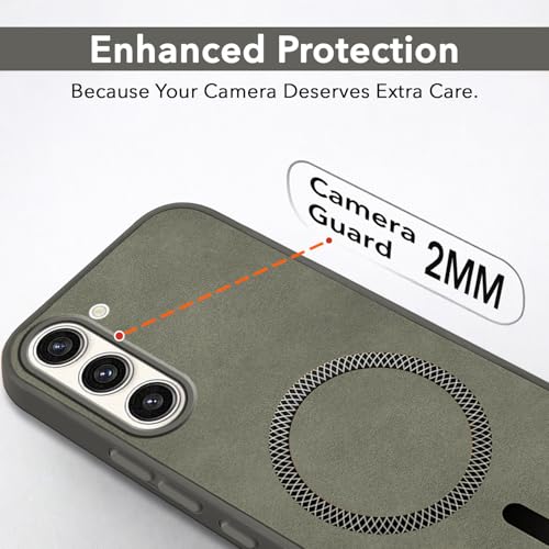 Image of Jkobi Leather Finish Back Cover Case for Samsung Galaxy S23 Plus 5G (MagSafe Compatible Wireless Charging | Soft Touch | Camera Bump Protection)