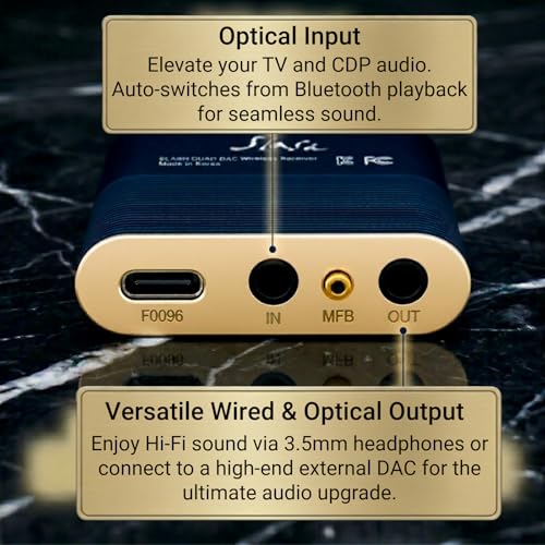 Image of SLASH 6 LDAC Hi-Res Bluetooth USB DAC | Optical In /Out, Analog In, aptX Adaptive, HD & AAC. RCA Stereo for Home Stereo Amp