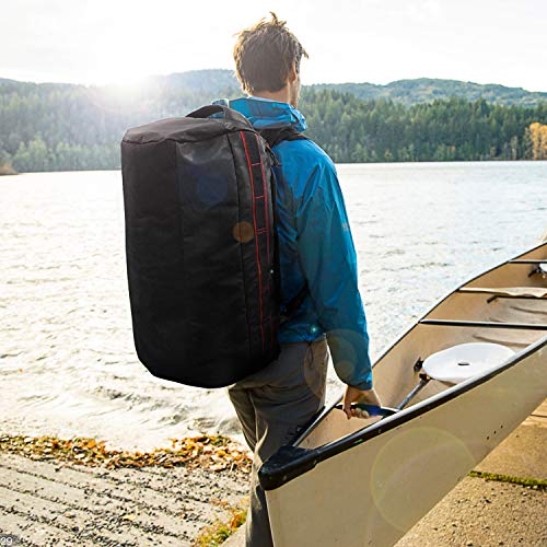 Gonex 60L Water Repellent Duffel Bag Backpack Outdoor Heavy Duty Duffle Bag with backpack straps for Hiking Camping Travelling Cycling for Men Women Dark Blue