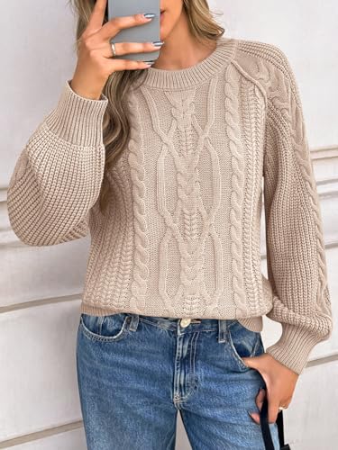 Image of Cicy Bell Womens Oversized Cable Knit Sweaters Fall Chunky Pullover