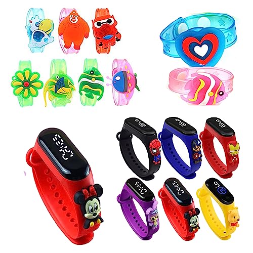 brown leaf Kids Favourite Led Band Kids Rakhi with Beautiful Gift Cartoon Digital Touchscreen Led Watches Bracelet for Brother and Sister for Raksha bandhan
