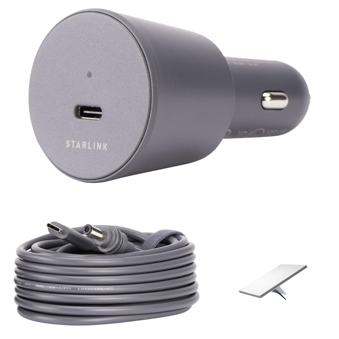 (OEM) Adattatore caricabatteria per auto compatibile con Starlink Mini 12 V/24 V DC cavo di alimentazione (5 m) per veicoli, camper, camion, furgoni e barche - Alimentazione diretta del veicolo (senza