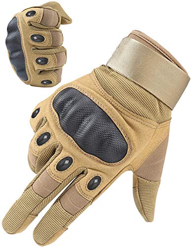 Hikeman Gloves For Men And Women Hard Knuckle Gloves For Outdoor Sports And Work Suitable For Cycling Motorcycle Hiking Climbing Lumbering Heavy Industry (Tan, Medium) #TOP1