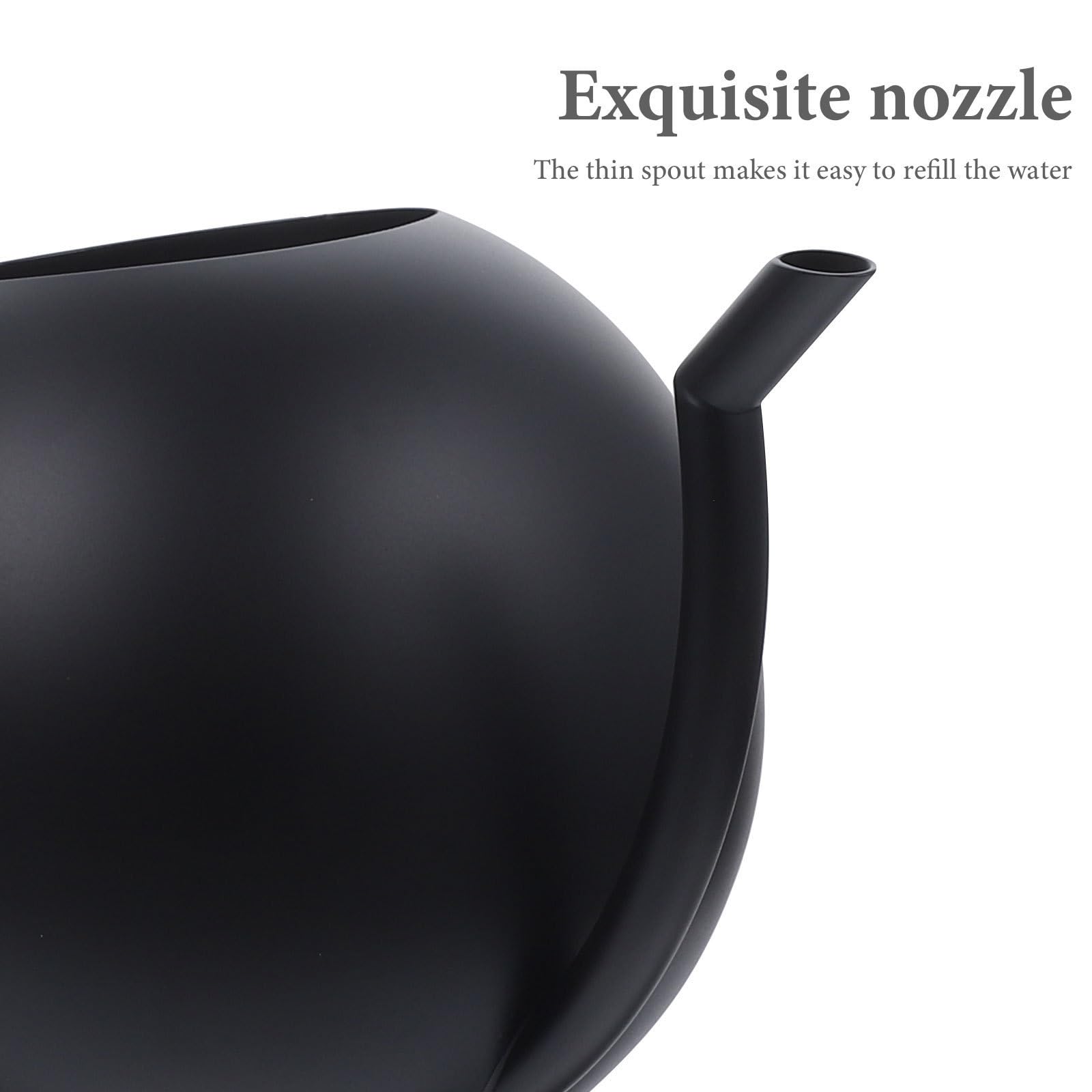 Yardwe Arrosoir en Acier Inoxydable Noir 1l Bec Fin et Poignée Ergonomique pour Arrosage Intérieur et Extérieur des Plantes Vertes