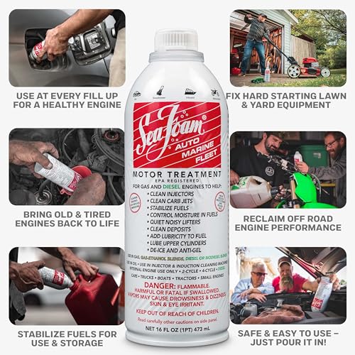Image of Sea Foam Motor Treatment | Fuel System Cleaner, Fuel Stabilizer & Oil Treatment | Gas & Diesel Additive for Cars & Trucks | 16 oz, Pack of 6