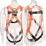 WELKFORDER 3 D-Ring Industrial Fall Protection Safety Harness CSA＆ANSI Compliant Full Body Personal Protection Equipment 3-Point Adjustment Universal 310 lbs