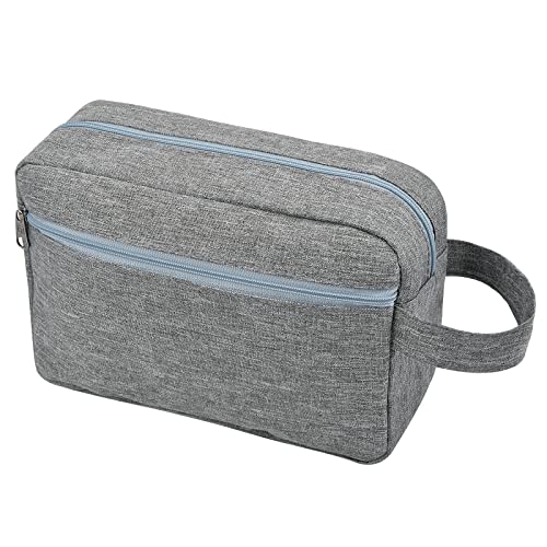 Trousse De Toilette De Voyage,Unisex Trousse De Maquillage Sac de Toilette Voyage Suspendu, Organisateur de Toilette Léger, Trousse de Rasage Résistante à l'eau pour Femme Homme (Gris) Cover