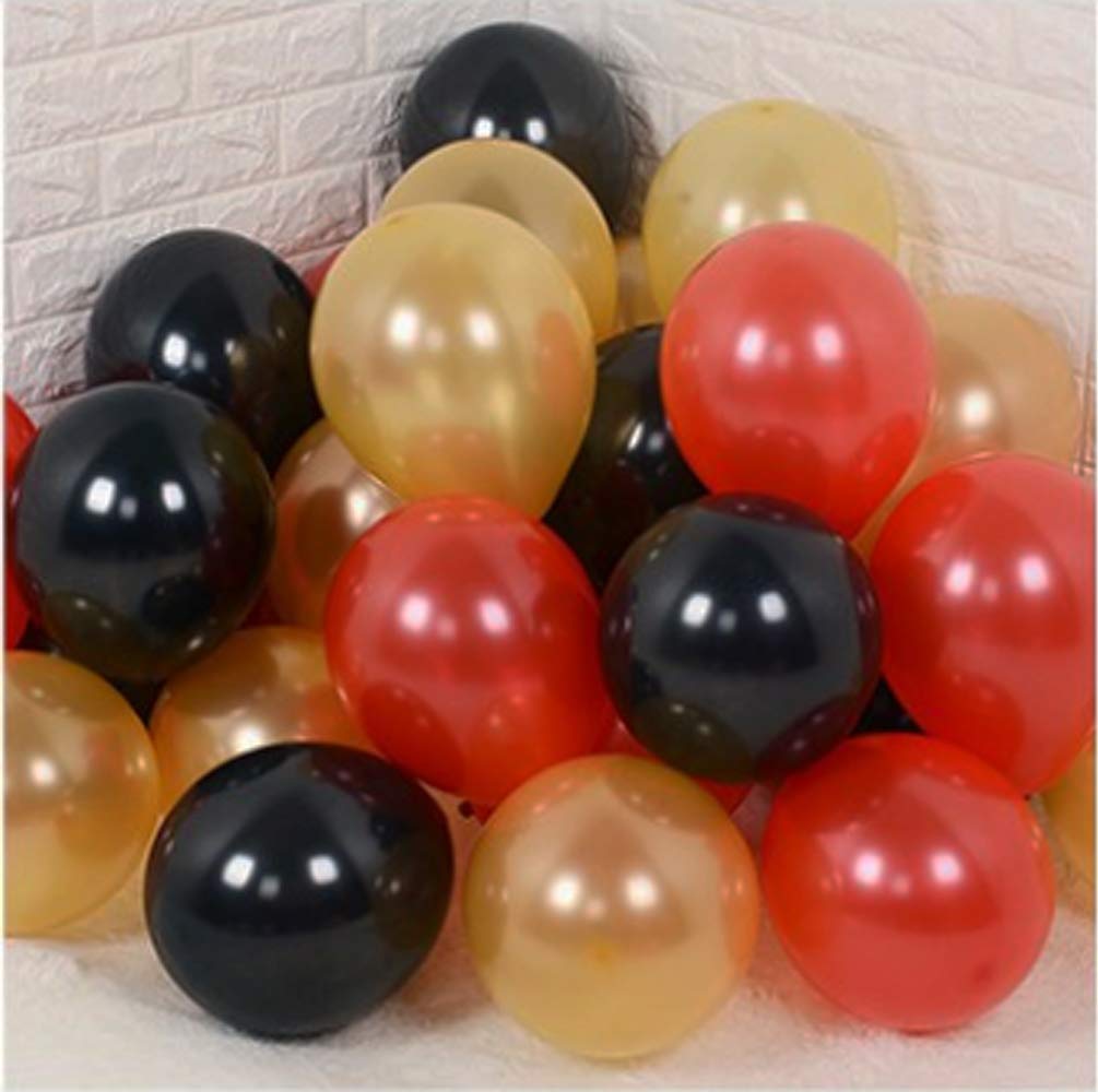 Themez Only Metallic Party Decoration Balloons (Red, Black & Gold)- Pack of 51 pcs