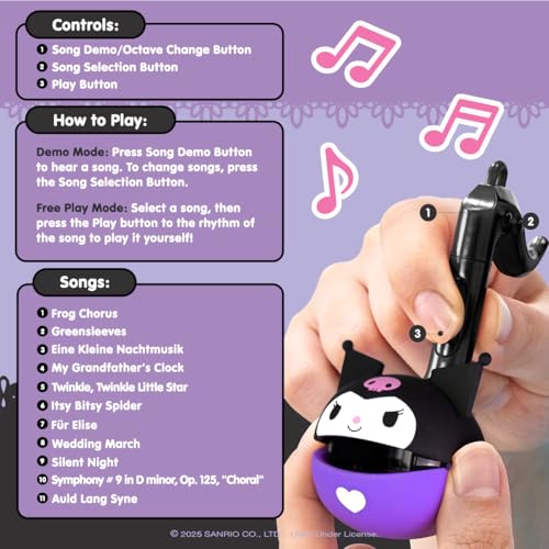 Image of Otamatone Melody Sanrio Electronic Musical Instrument Toy Keychain - Kuromi