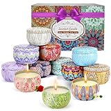Velas Aromaticas, Juego de 12 Velas Decorativas para Relajación, 100% Pura Cera de Soya (Por Lata 2.2 OZ), Aromaterapia,...