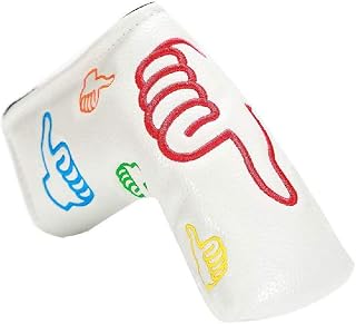 FLTRADE Thumb UP Golf Club Putter Head Covers Blade Putters Headcover With Velcro Closure For Taylormade Ping Titleist Scotty Cameron Callaway,white