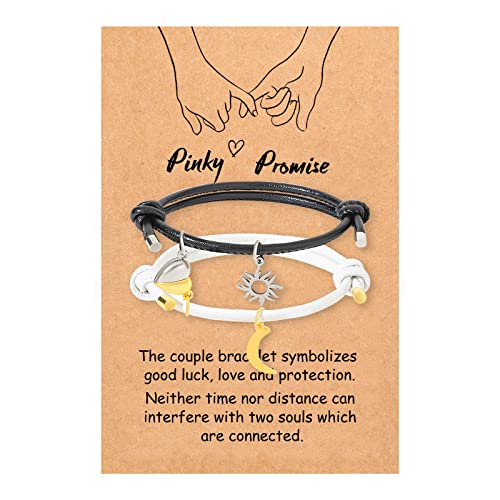 Magnetic Bracelets For Couples Love Heart Bracelet Matching Couple Bracelets Sun And Moon Magnet Bracelet For Couples Long Distance Relationship Valentine's Day Gifts For Boyfriend Girlfriend #TOP4