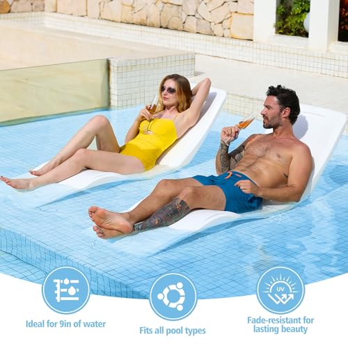 in Pool Lounge Chairs,Pool Lounger for Sun Shelf,Waterproof Patio Furniture with Weather-Resistant Design,Beach & Shallow Water Relaxation,1PC