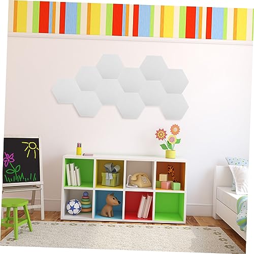 BESPORTBLE Juego de 12 Almohadillas Hexagonales para Aislamiento Acústico de Pared Blanco, Almohadillas Autoadhesivas para Absorción de Sonido para Hogar y Oficina miniatura 4