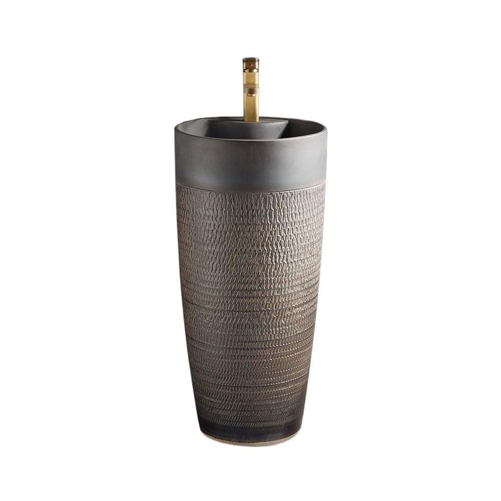 AYCDL Pedestal Sink Outdoor Column Washbasin Courtyard Floor-Standing Washbasin Balcony Vertical Basin Bathroom Pedestal Sink